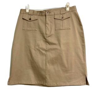 St. JOHNS BAY Khaki Beige Skirt with pockets and Zipper Womens Plus Size 16